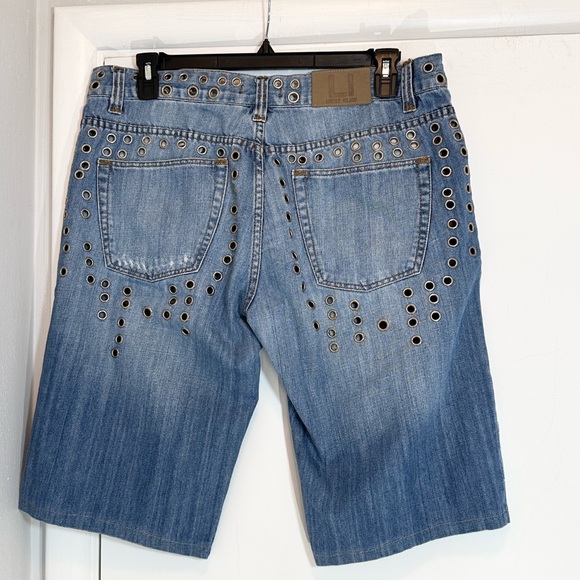Lonely Island Distressed Cotton Denim Blue Jean Shorts 36 waist like new - Picture 8 of 14